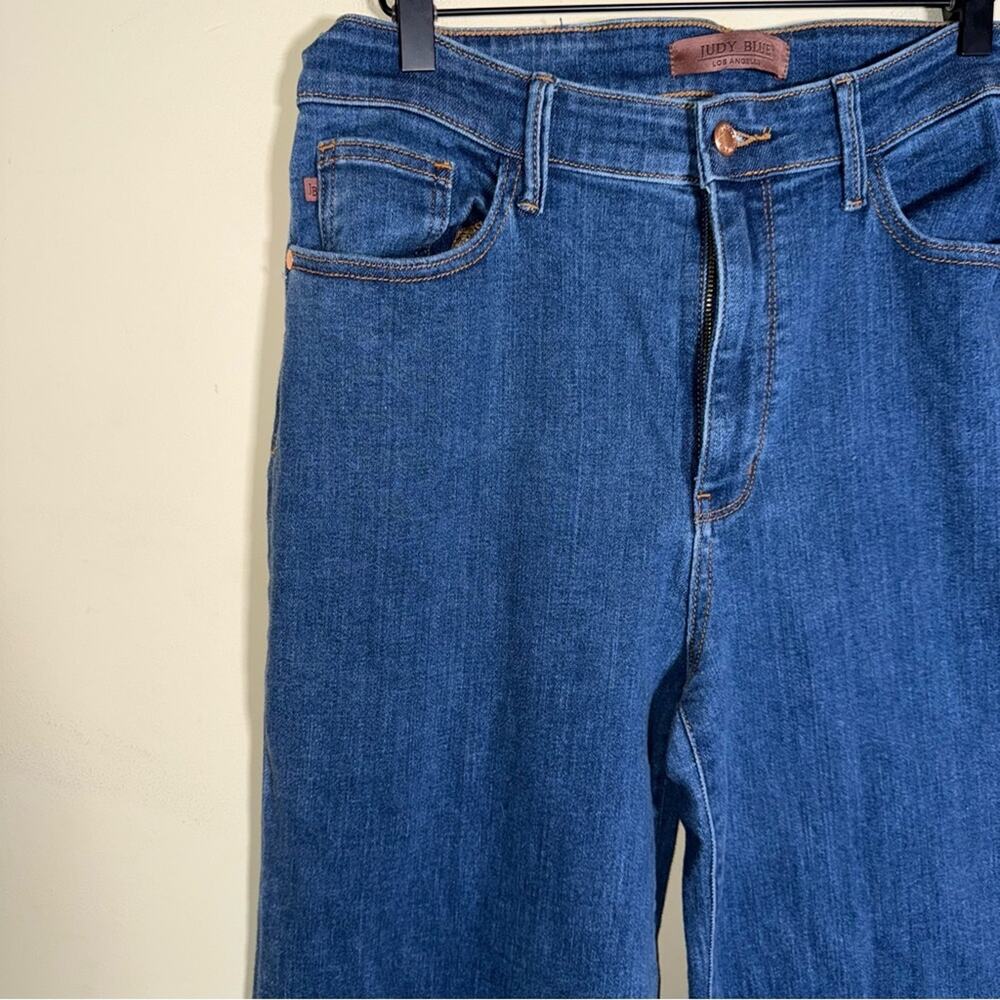 JUDY BLUE classic wide leg denim jeans in true blue 31 - Picture 4 of 5